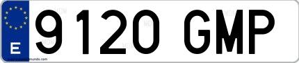 Ejemplo de matrícula española 9120 GMP