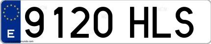 Ejemplo de matrícula española 9120 HLS