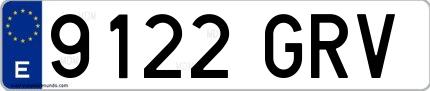 Ejemplo de matrícula española 9122 GRV