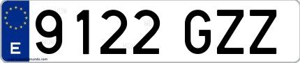 Ejemplo de matrícula española 9122 GZZ
