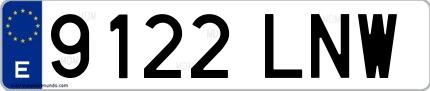 Ejemplo de matrícula española 9122 LNW