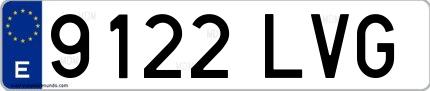 Ejemplo de matrícula española 9122 LVG