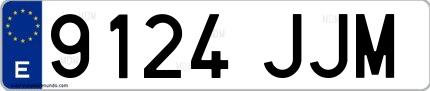 Ejemplo de matrícula española 9124 JJM