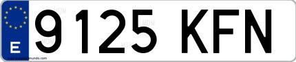 Ejemplo de matrícula española 9125 KFN