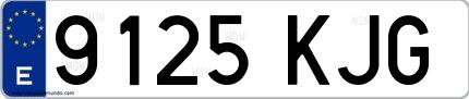 Ejemplo de matrícula española 9125 KJG
