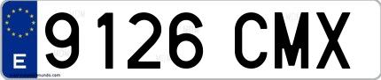Ejemplo de matrícula española 9126 CMX
