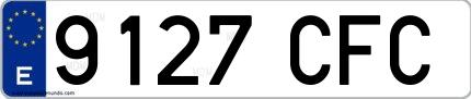Ejemplo de matrícula española 9127 CFC