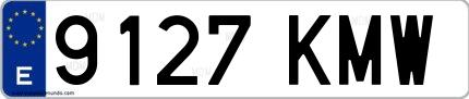 Ejemplo de matrícula española 9127 KMW