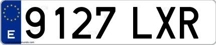 Ejemplo de matrícula española 9127 LXR