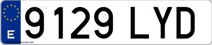 Ejemplo de matrícula española 9129 LYD