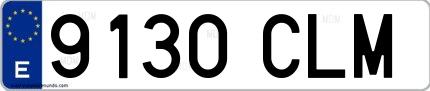 Ejemplo de matrícula española 9130 CLM
