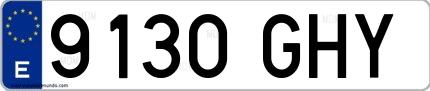 Ejemplo de matrícula española 9130 GHY