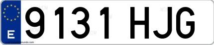 Ejemplo de matrícula española 9131 HJG