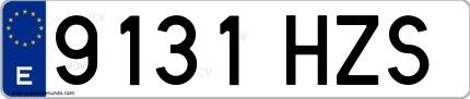 Ejemplo de matrícula española 9131 HZS