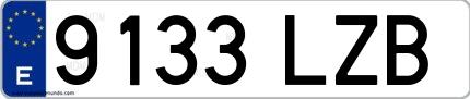Ejemplo de matrícula española 9133 LZB