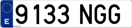 Ejemplo de matrícula española 9133 NGG