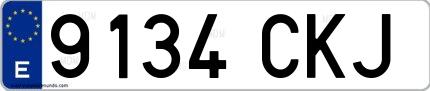 Ejemplo de matrícula española 9134 CKJ