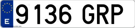 Ejemplo de matrícula de coche ordinaria 9136 GRP