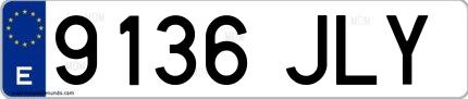 Ejemplo de matrícula española 9136 JLY