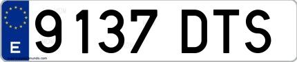 Ejemplo de matrícula española 9137 DTS
