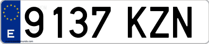 Ejemplo de matrícula de coche ordinaria 9137 KZN