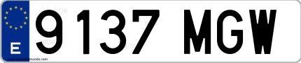 Ejemplo de matrícula española 9137 MGW