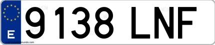 Ejemplo de matrícula española 9138 LNF