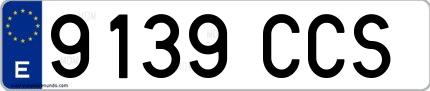 Ejemplo de matrícula española 9139 CCS