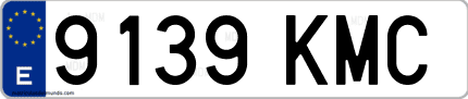 Ejemplo de matrícula de coche ordinaria 9139 KMC