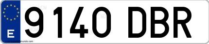Ejemplo de matrícula española 9140 DBR