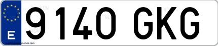 Ejemplo de matrícula española 9140 GKG
