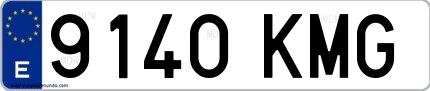 Ejemplo de matrícula española 9140 KMG