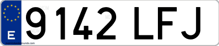 Ejemplo de matrícula de coche ordinaria 9142 LFJ
