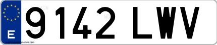 Ejemplo de matrícula española 9142 LWV