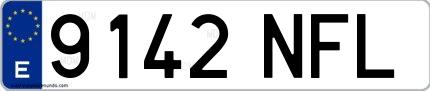 Ejemplo de matrícula española 9142 NFL