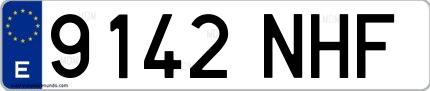 Ejemplo de matrícula española 9142 NHF