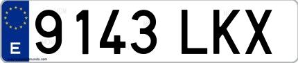 Ejemplo de matrícula española 9143 LKX