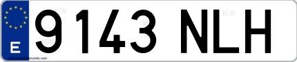Ejemplo de matrícula española 9143 NLH