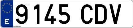 Ejemplo de matrícula española 9145 CDV