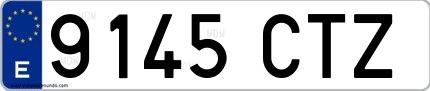 Ejemplo de matrícula española 9145 CTZ