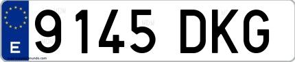Ejemplo de matrícula española 9145 DKG