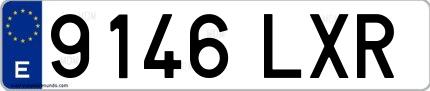 Ejemplo de matrícula española 9146 LXR