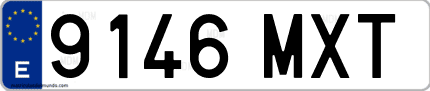 Ejemplo de matrícula de coche ordinaria 9146 MXT