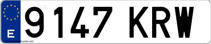 Ejemplo de matrícula española 9147 KRW