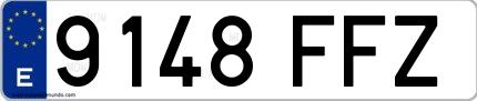 Ejemplo de matrícula española 9148 FFZ