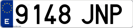 Ejemplo de matrícula de coche ordinaria 9148 JNP