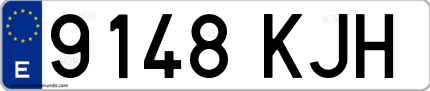 Ejemplo de matrícula de coche ordinaria 9148 KJH