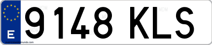 Ejemplo de matrícula de coche ordinaria 9148 KLS