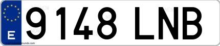 Ejemplo de matrícula española 9148 LNB