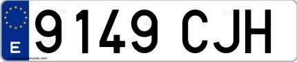Ejemplo de matrícula española 9149 CJH